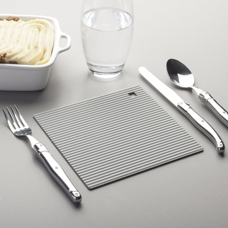 Silicone 2 Piece Trivet Set, French Grey