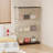 Rodrigez Glass Display Cabinet, Curio Cabinet, Bookcase with 3 Shelf Double Door, Black