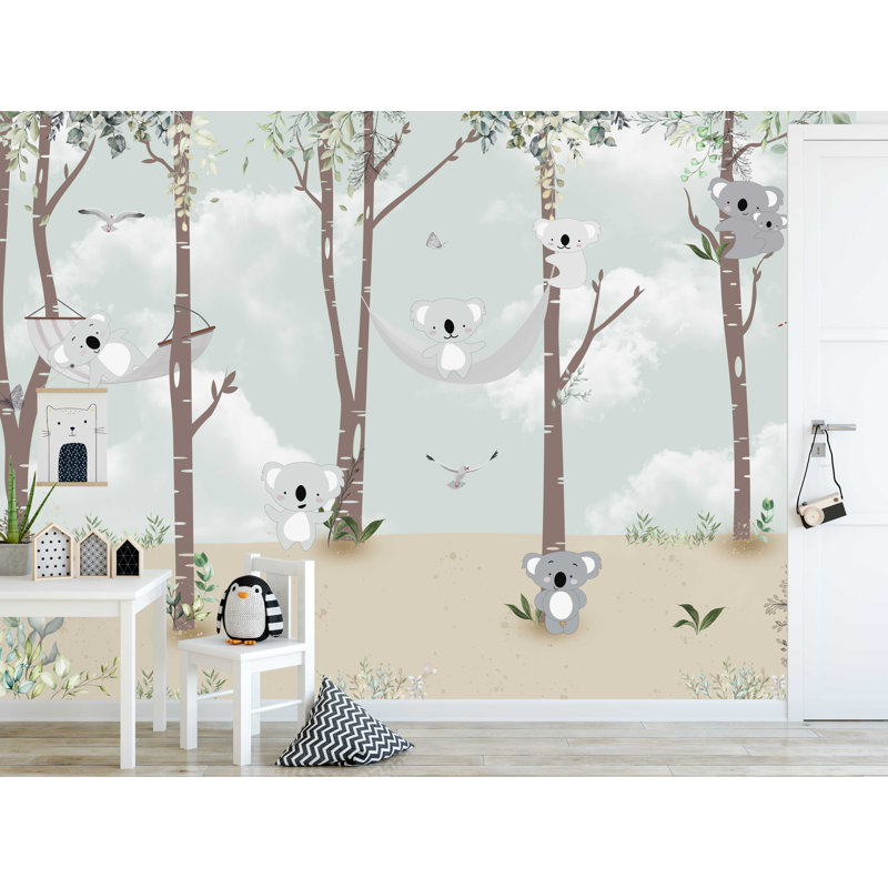 Papier peint mignon avec imprimé de panda, L 114 po x l 172 po