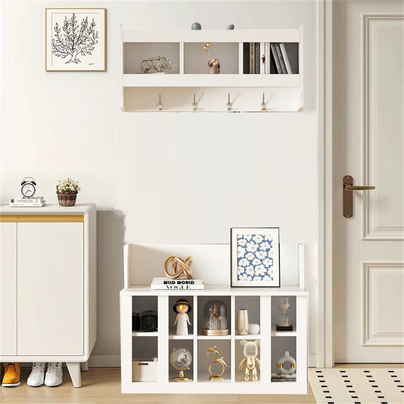 Portemanteau avec portemanteau mural, Blanc