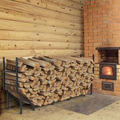 U-shaped Firewood Rack Black