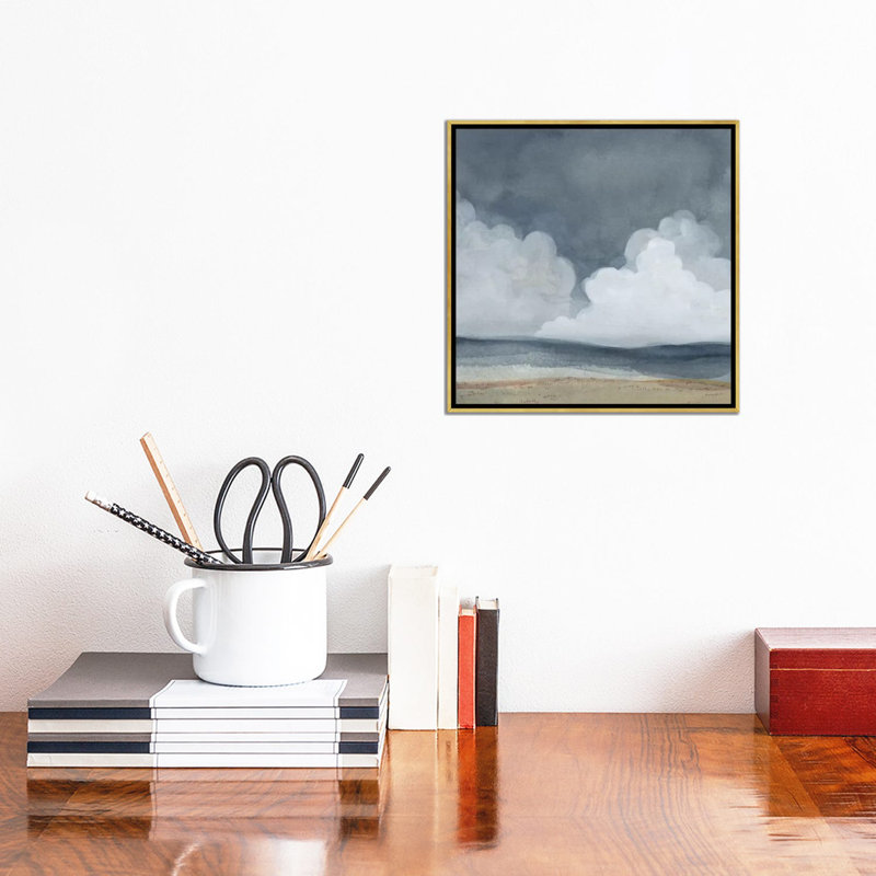 " Cloud Landscape II " Print, 12" H x 12" W x 1.5" D, Gold Framed Canvas, No Mat