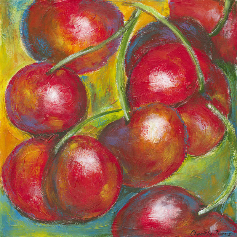 Abstract Fruits III by Chariklia Zarris - Wrapped Canvas Painting, 122cm H x 122cm W x 3.8cm D