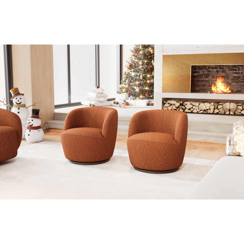Fauteuil demi-tonneau Hadriel, Caramel