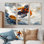 Wakeboard jaune Big Air accentué avec gris I - ensemble d'art mural sport d'hiver