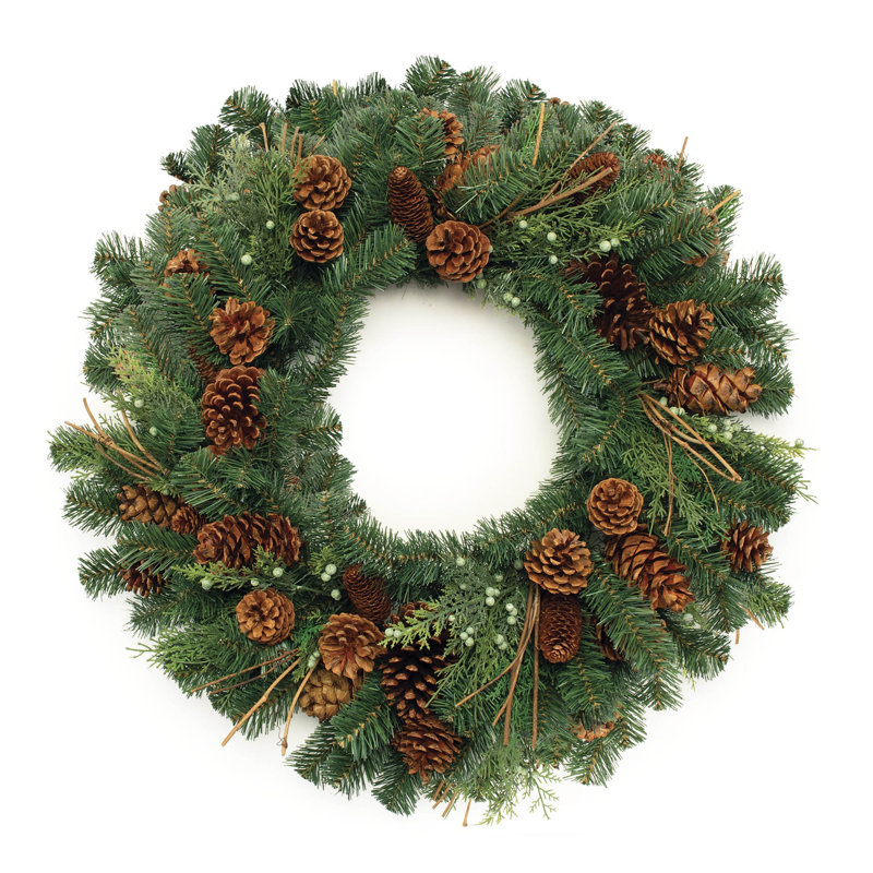 Couronne de pin et pomme de pin mixte 32 po