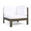 Chaise d'angle en bois blanc - Résistante aux dommages et à l'eau - Coussins inclus, largeur 30,42 cm x profondeur 26,63 cm x hauteur