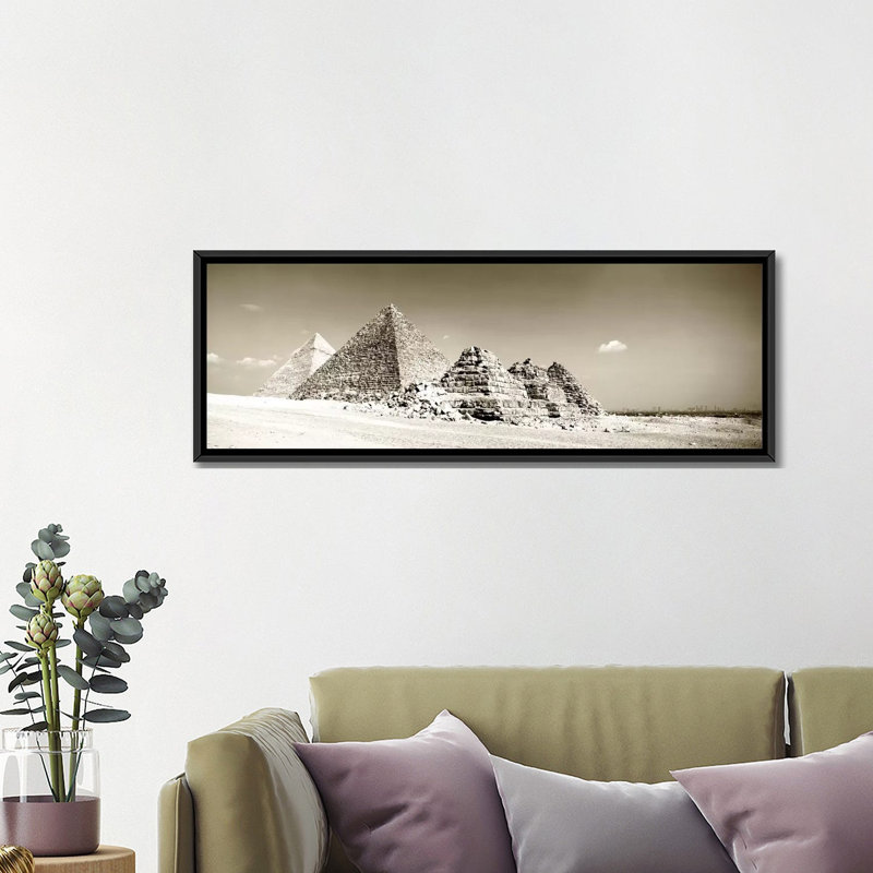 « pyramides of giza, égypte », reproduction de photo sur toile, H 16 po x l 48 po x P 1,5 po, Toile tendue
