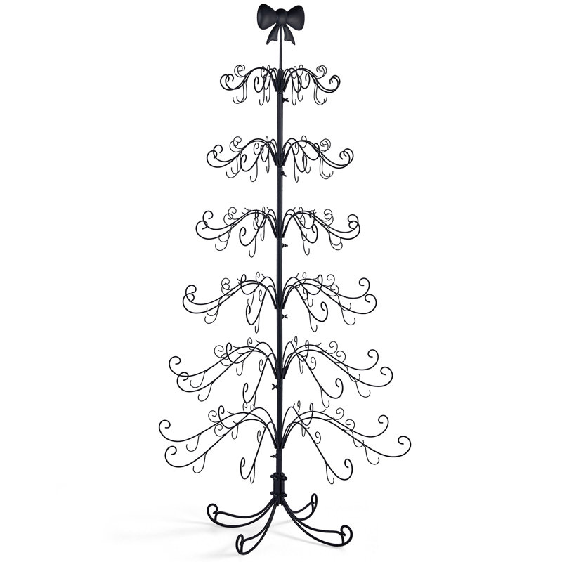 Arbre de Noël de table en fer 6 pi avec décoration de Noël pour la fête de l'Action de grâce, Noir