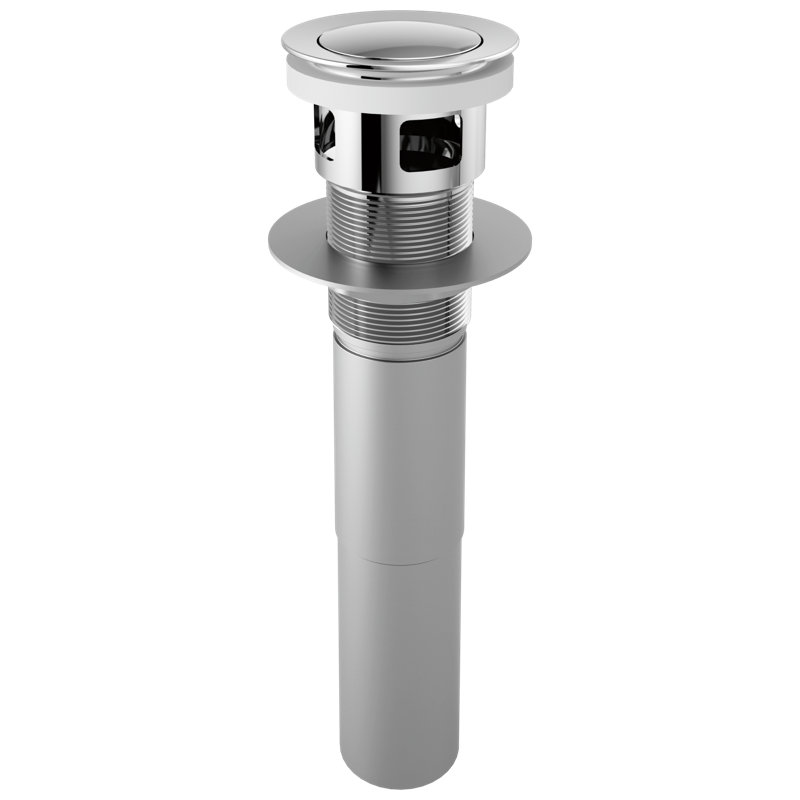 Push Button Pop-Up With Overflow, Polished Chrome