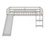 Lit mezzanine avec glissade, conception multifonctionnelle, simple (gris)