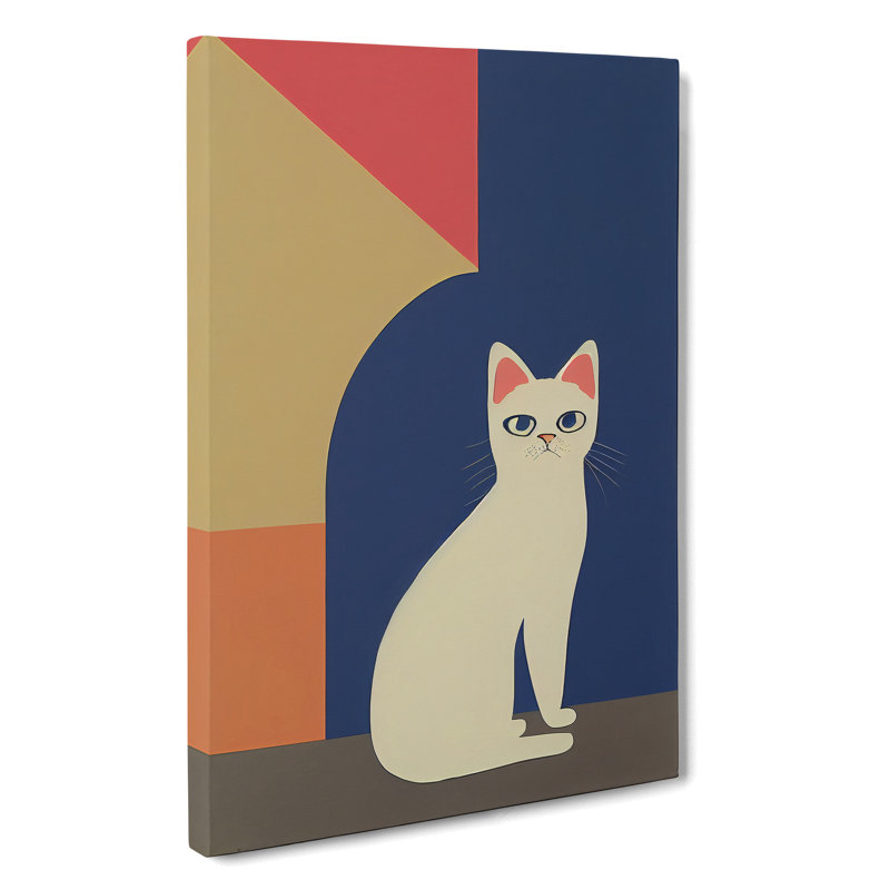 Clever Cat Abstract - Wrapped Canvas, 76cm H x 50cm W