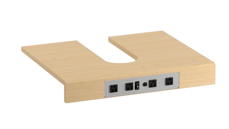 Adjustable Shelf with Electrical Outlets for 60" Tailored Vanities with Double Basin