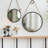 29.5" In On-Trend Hanging Round Mirror With Black Framed And With Rope Strap Contemporary Industrial Decor For Bathroom, Bedroom, Or Living Space