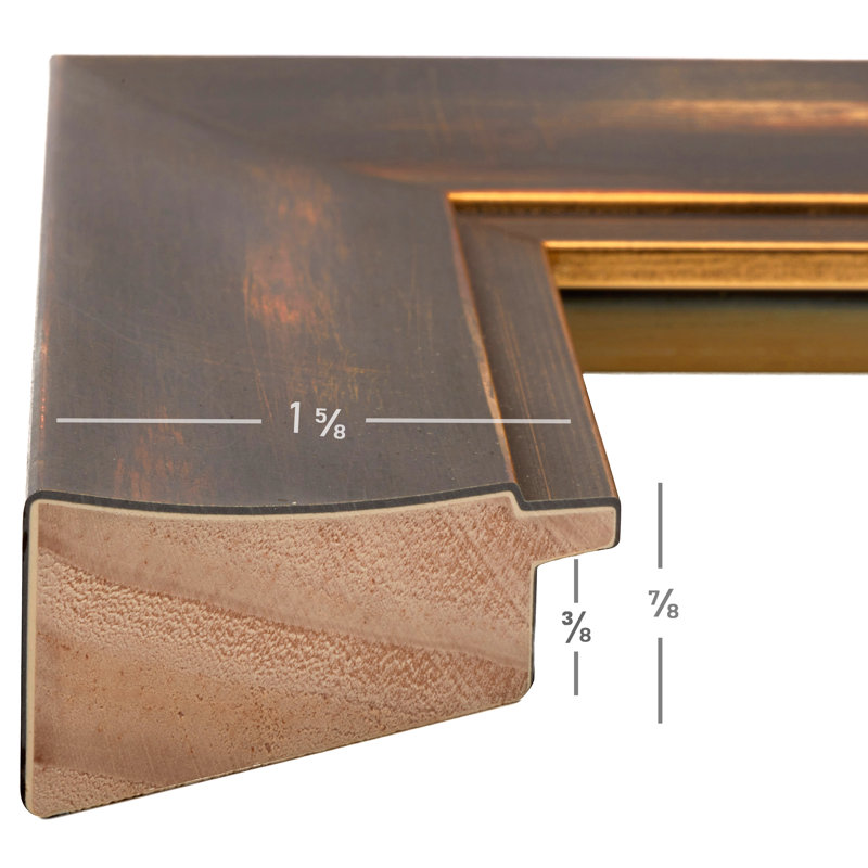 Ensemble de cadres photo simple en bois Mucella, 11 po x 14 po emmêlé à 8 po x 10 po, Doré / cuivré