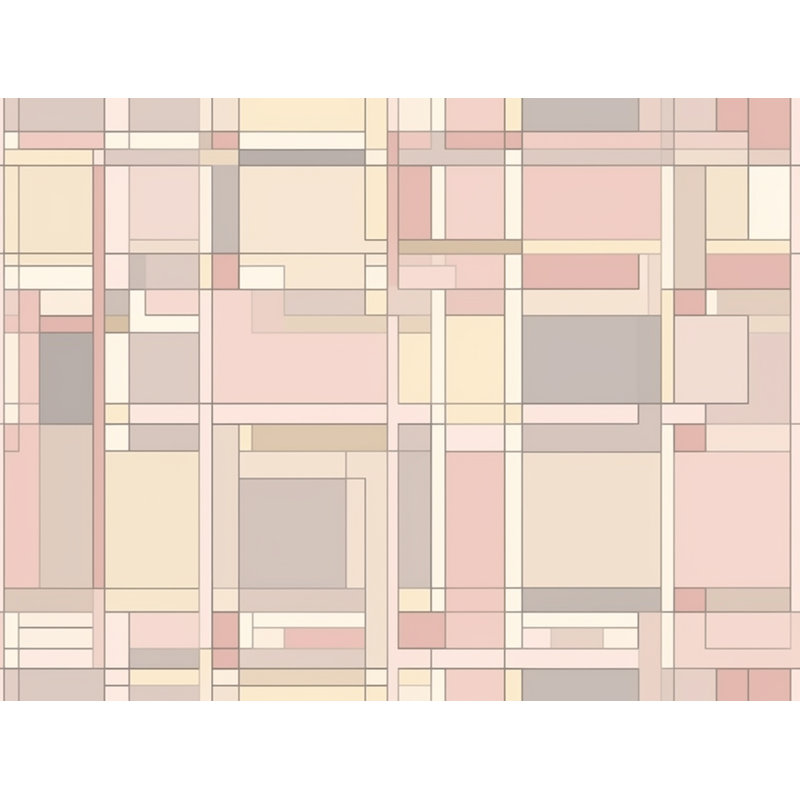 Kryslin Shower Curtain Pattern Bath Mat Bathroom Decor Pink/Beige, H 93 po x l 70 po