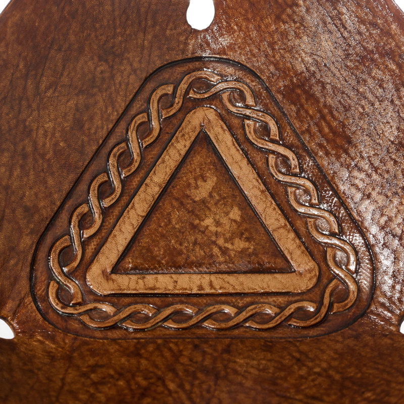 Plateau de table à repose-pieds/café en cuir pyramidal polychains Jody