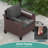 6 Piece Wicker Patio Sofa Set with Ottoman and Square Table-110943094