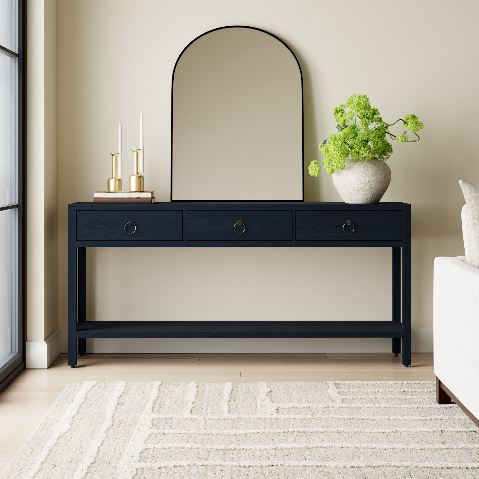 Elin 65'' Console Table, Navy Blue