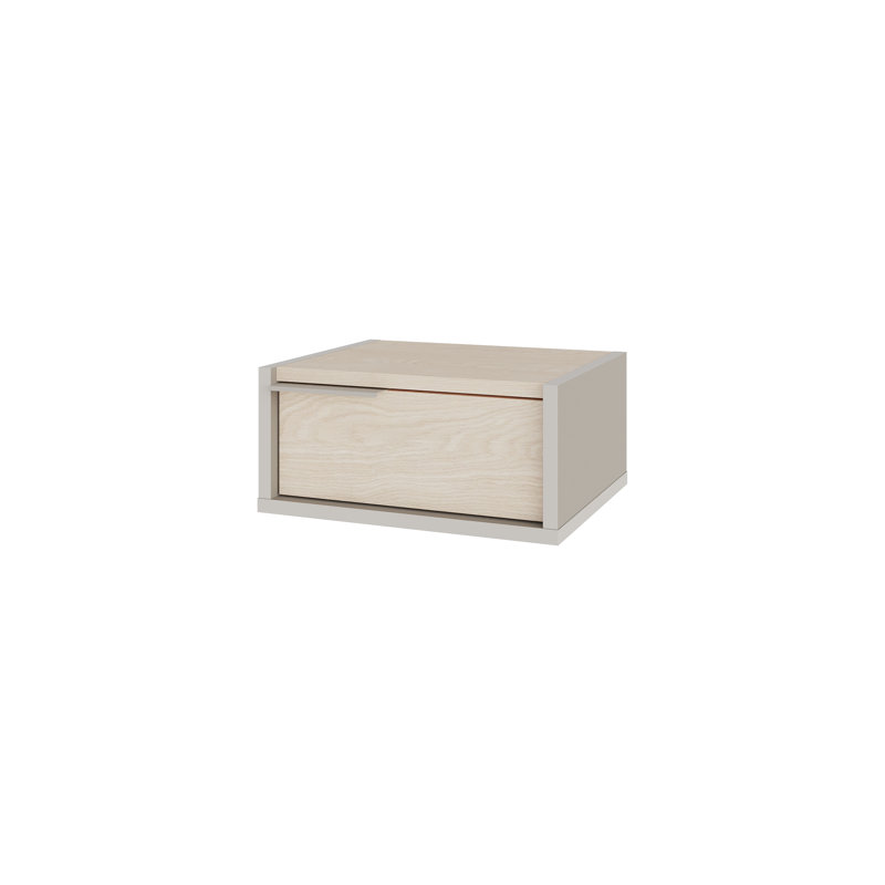  Eco Floating Bedside Table With Drawer And Metal Handle, Bedroom, Sonoma Oak