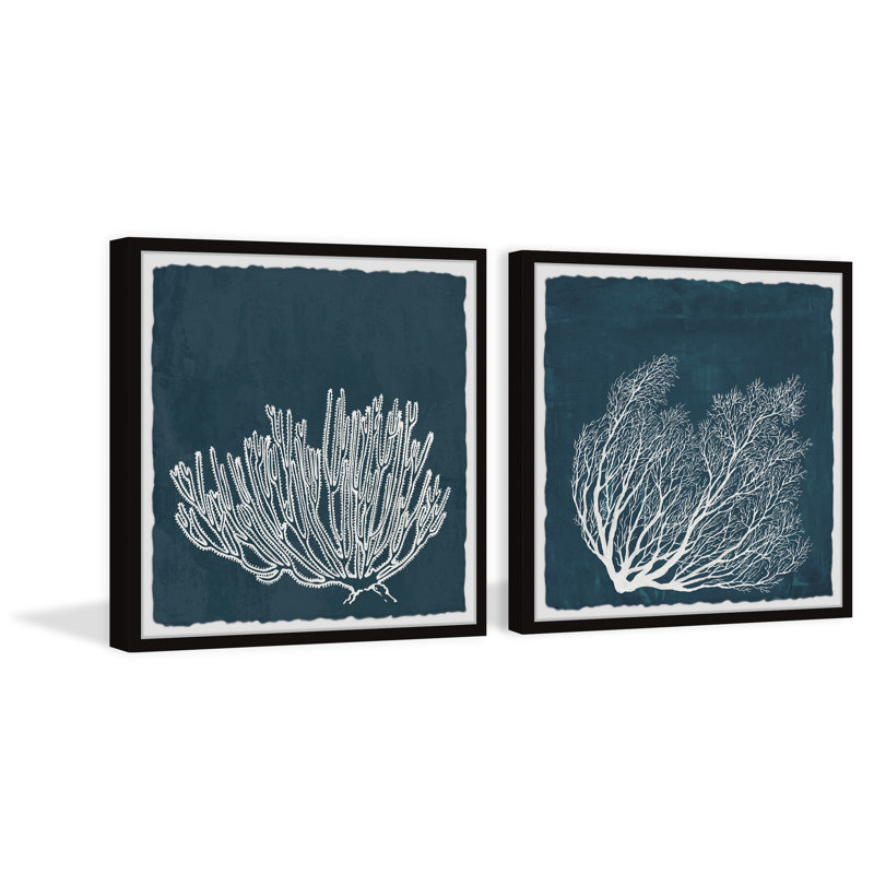 Lundeen Tropical Corals by Marmont Hill - 2 Piece Single Picture Frame Print, 61cm H x 122cm W
