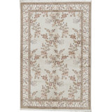 Floral Area Rug in Ivory