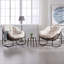 Chaise berçante d'extérieur, fauteuil inclinable à bascule rembourré en rotin PE-1529098572-1529098571