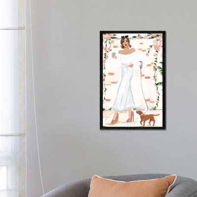 Walking The Dog by Sabina Fenn - Print on Canvas