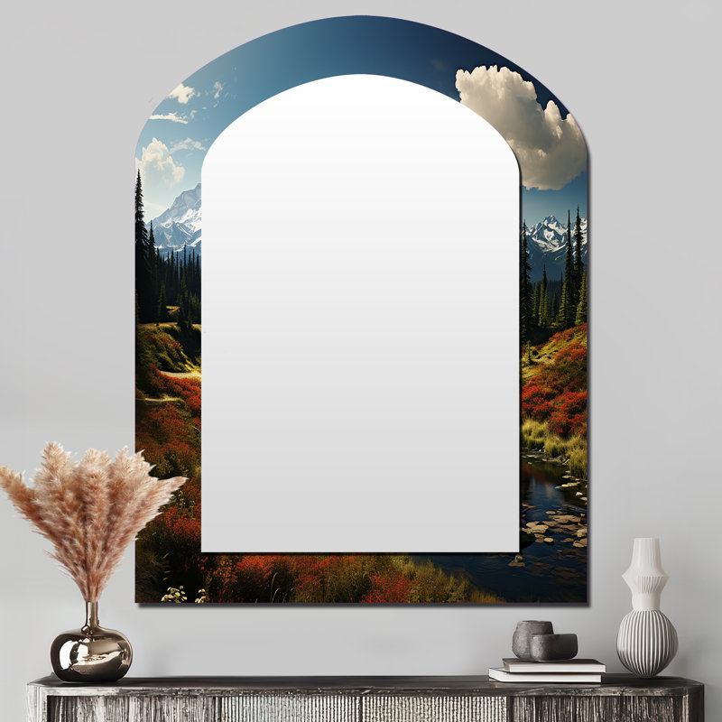 Luxullian - Miroir paysager en métal, 43 po x 33 po