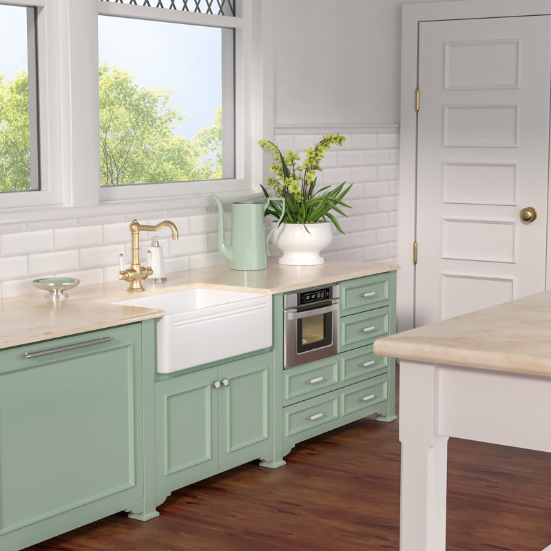 30" L x 18" W Undermount Ceramic Single Bowl Farmhouse Apron Front Porcelain Kitchen Sink with Bottom Grid