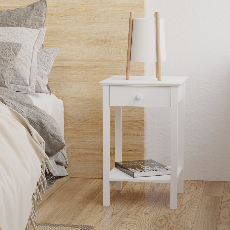 Table de chevet 1 tiroir blanche