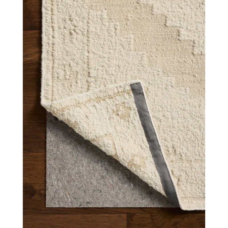 Tapis ivoire / naturel Marceli, Carré 1 pi 6 po