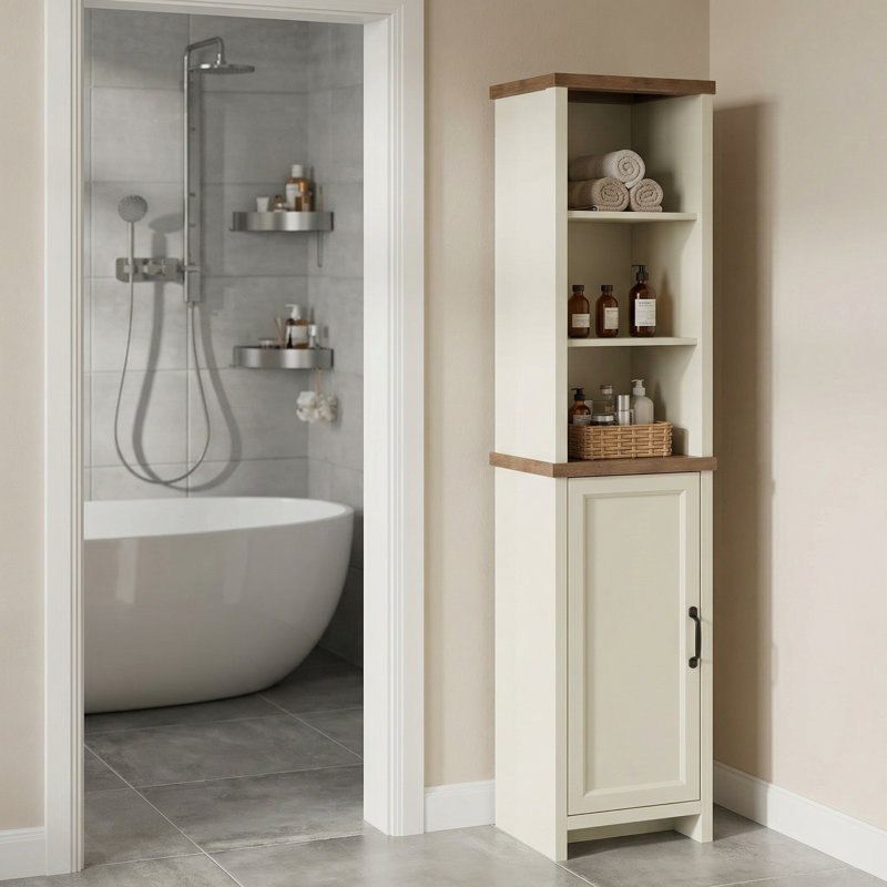 Allysyn Farmhouse 63.7"H Freestanding Bathroom Storage Cabinet