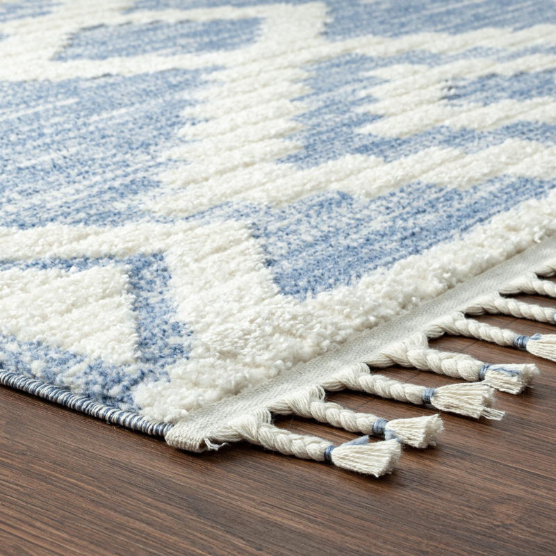 Tapis bleu / blanc Lauri Southwestern, Rectangle 6 pi x 9 pi