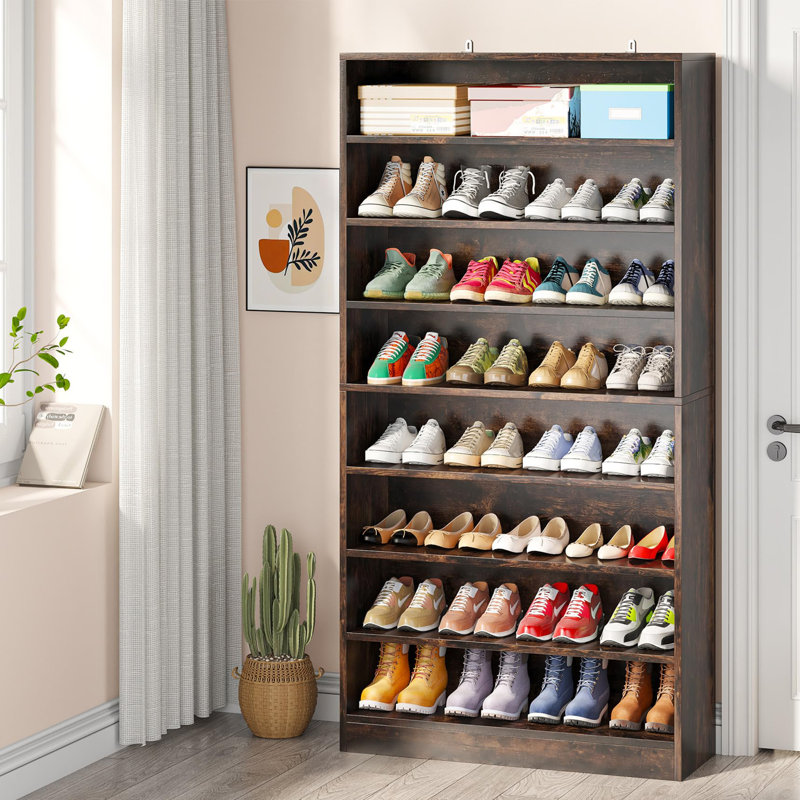 Armoire de rangement à chaussures Teneya, Brun rustique