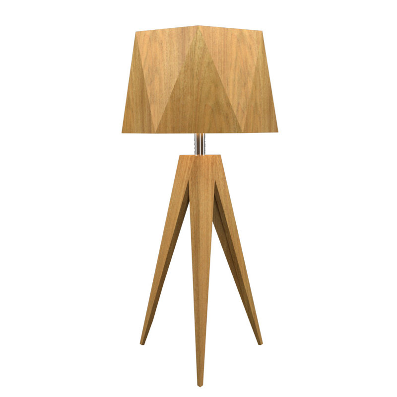 Facetado Desk Table Lamp, Louro Freijo