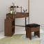 Commode élégante avec pieds en métal et armoire de rangement à miroir avec 6 tiroirs-15558136