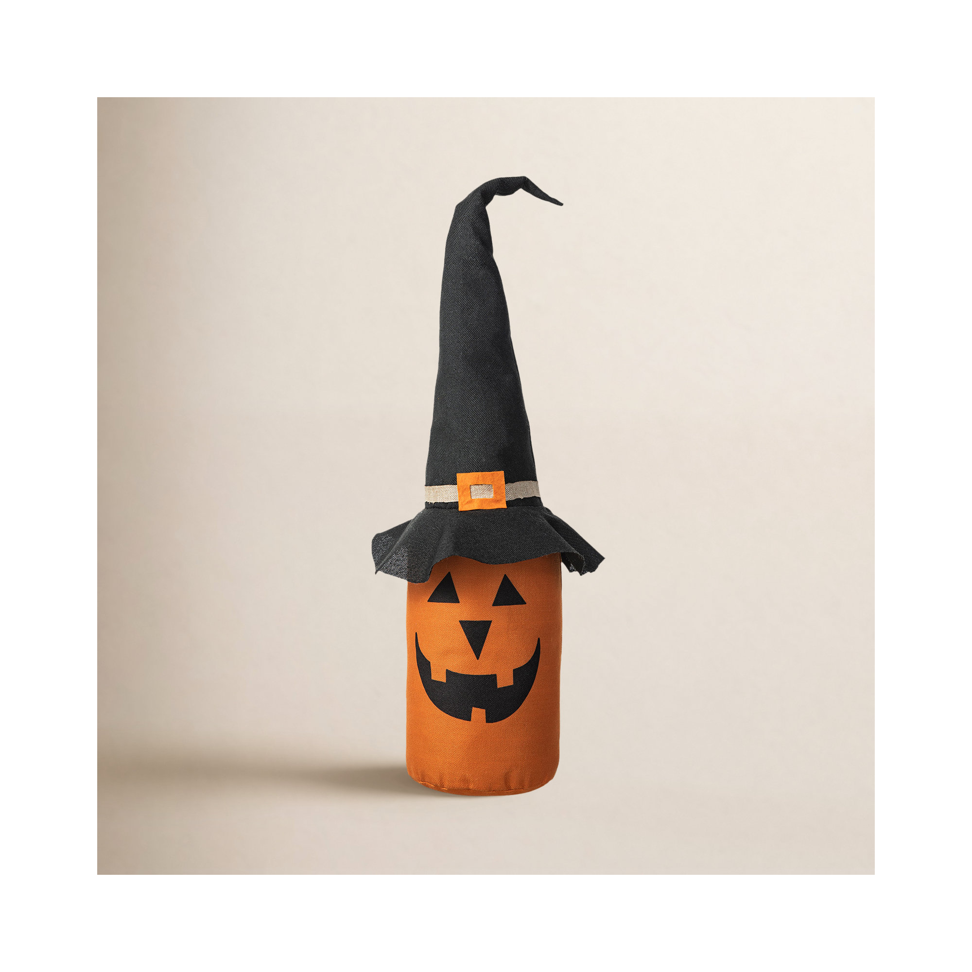 Halloween Linen Jack-O-Lantern Doorstop Porch Decor
