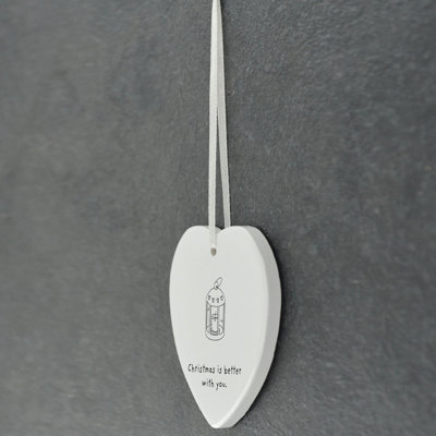 Carley Christmas Is Better with You Heart Shaped Ceramic Ornament