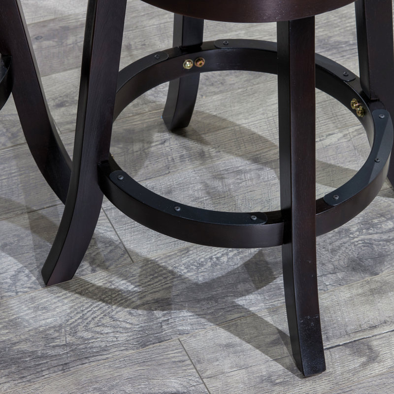 Tabouret pivotant à lattes de 30 po de hauteur de bar, Noir, noir, noir, noir