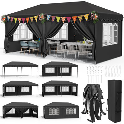 20 Ft. W x 10 Ft. D Steel Pop-Up Canopy