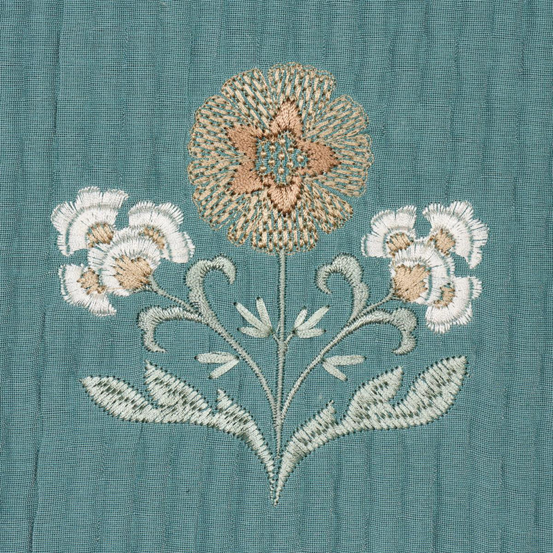 Elmslie Embroidery Fabric, Teal