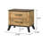 2-Drawer Nightstand Bedside Table Natural Pine