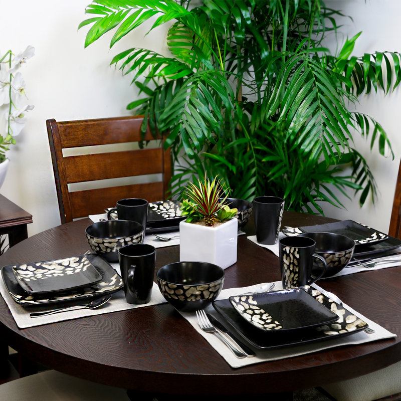 Mollett Stoneware Dinnerware Set 16 Piece - Service for 4