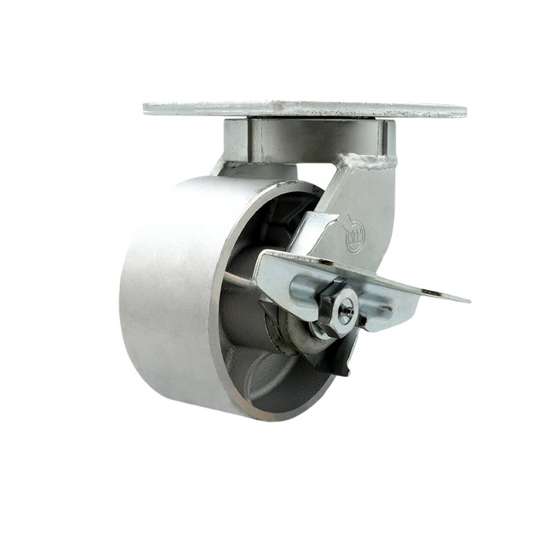 Roue pivotante en fonte extra robuste avec frein SCC