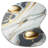 Abstract Geode Gold And White Marble IV - Abstract Marble Drop Shape Metal Wall Sculpture-220570012