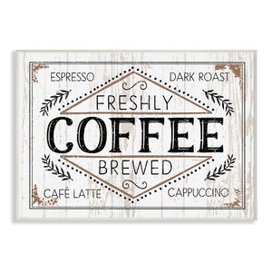 Rosalind Wheeler Rustic Fresh Brew Coffee Sign Autumn Charm by Jennifer ...
