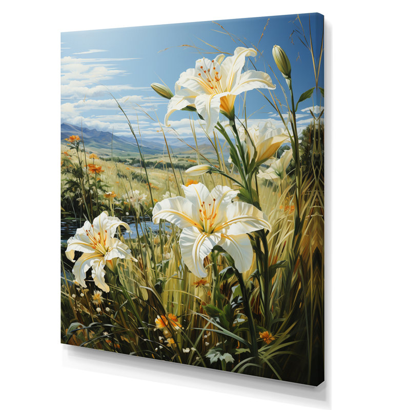 Meadow of Lilies I - impression sur toile florale et botanique, Toile tendue, H 44 po x l 34 po x P 1,5 po