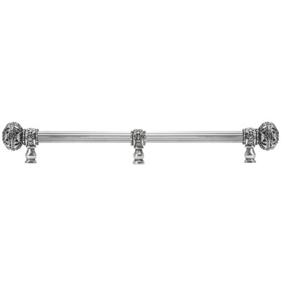 Juliane Grace 22 inches c.c. with 5/8 reeded center long pull large finial with 65 Swarovski Clear & Aurore Boreale Crystals with center brace in Chalice