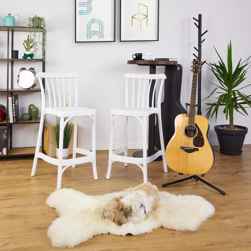 Loesch Counter Stool, White